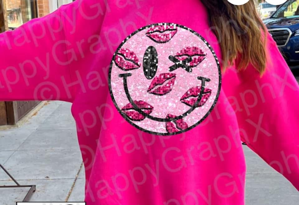 Glitter valentine smiley