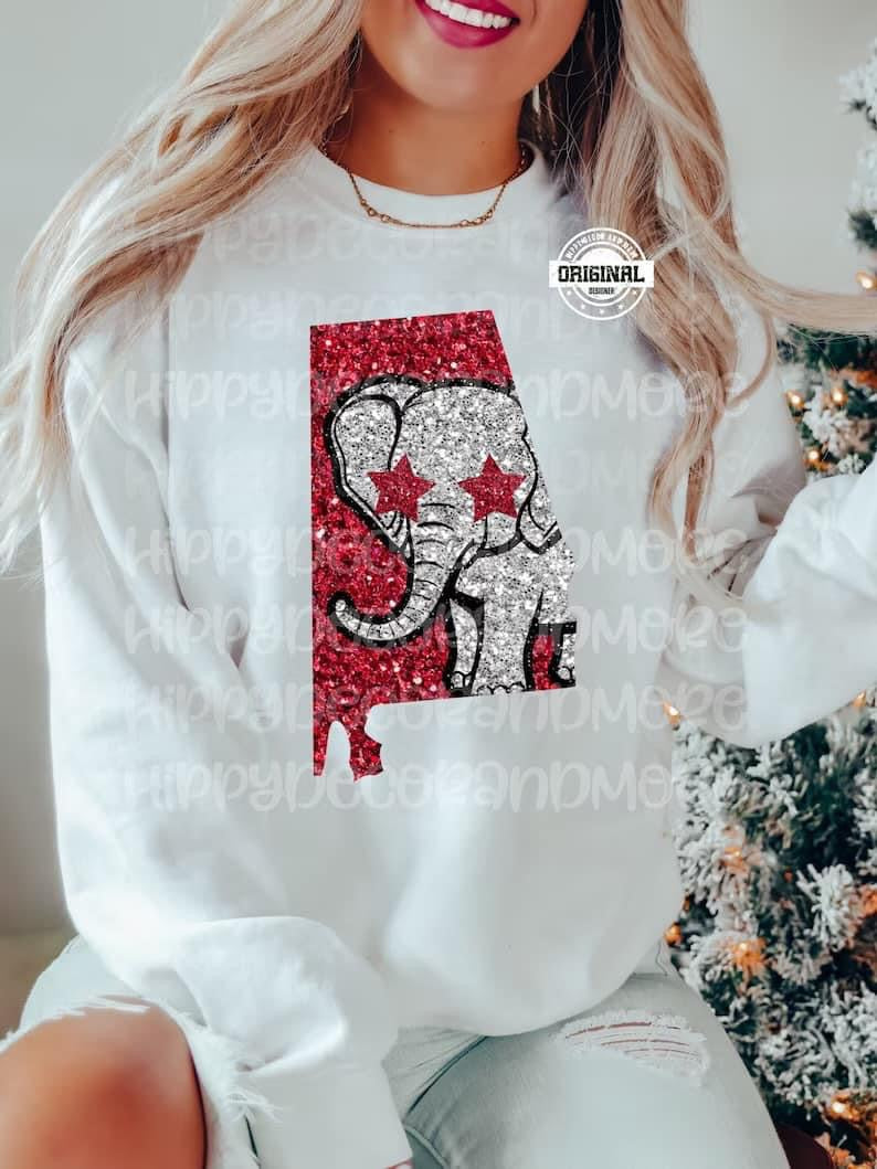 Alabama glitter elephant