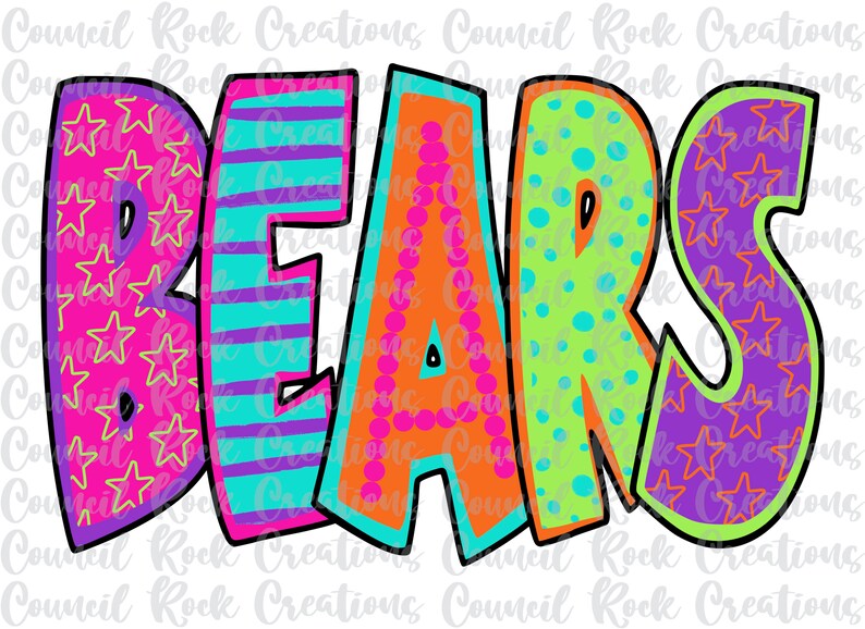 Bears neon multi print