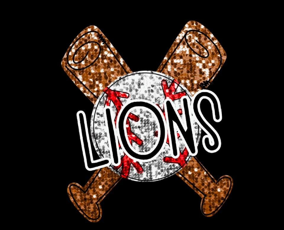 Lions baseball bats faux glitter