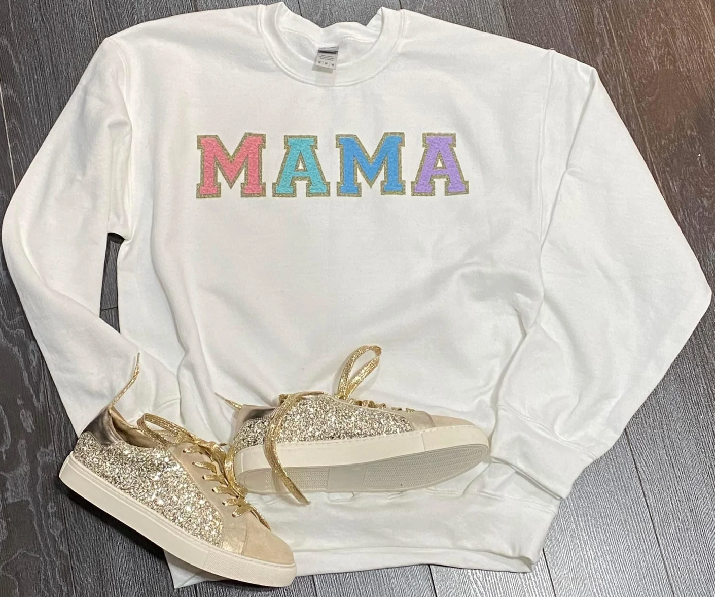 MAMA Chenille Patch Top