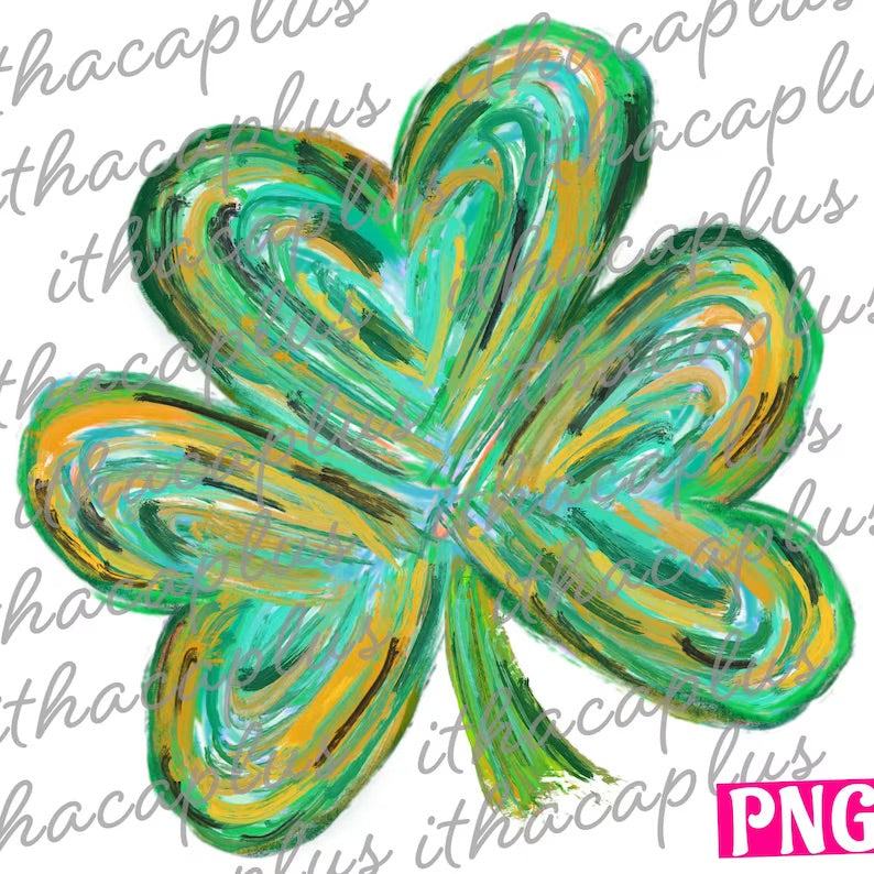 Multicolor shamrock paint strokes