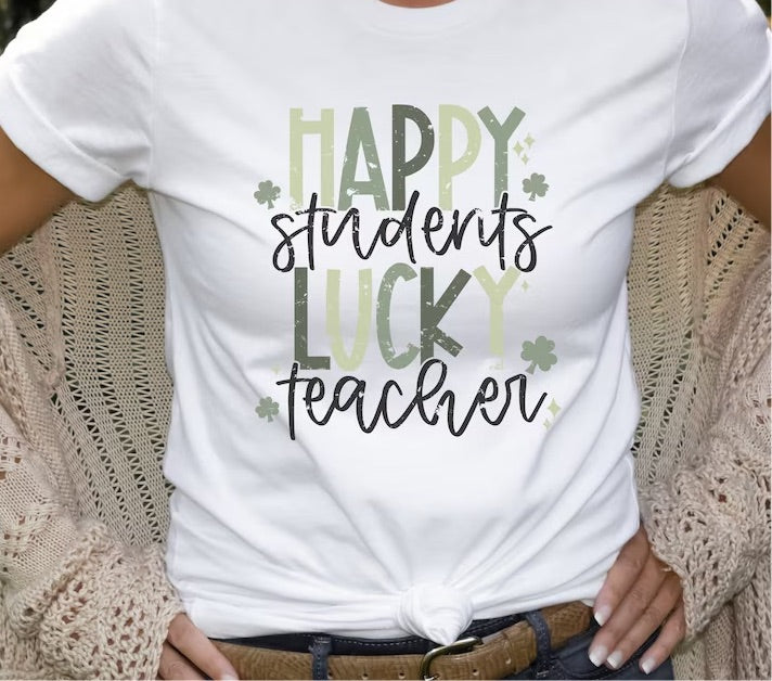 Happy students lucky teacher