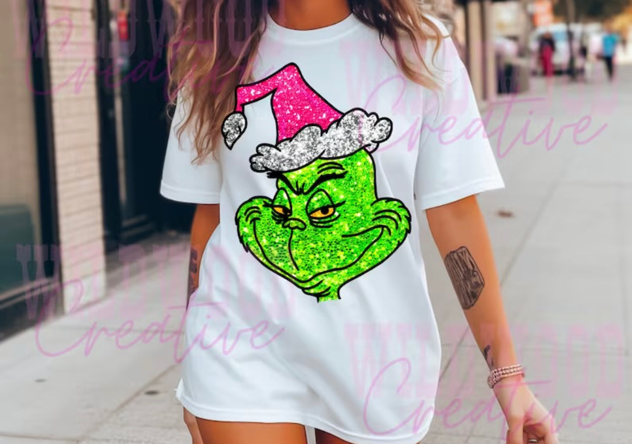 Faux glitter GRINCH
