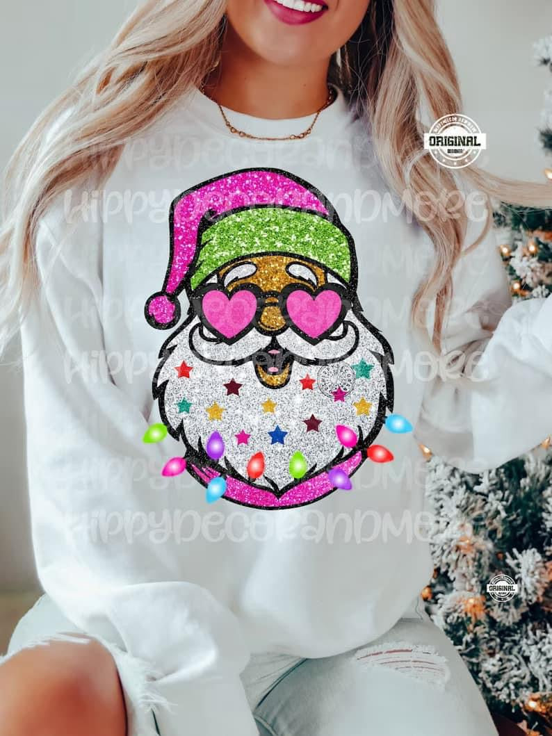 Faux glitter Santa