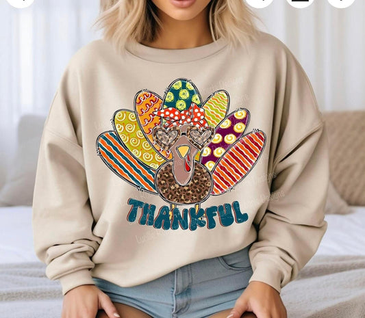 Thankful multi print turkey