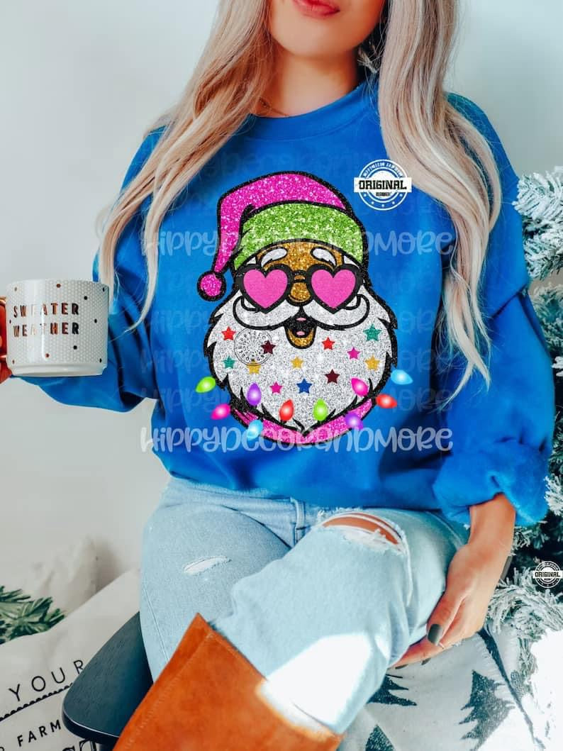 Faux glitter Santa