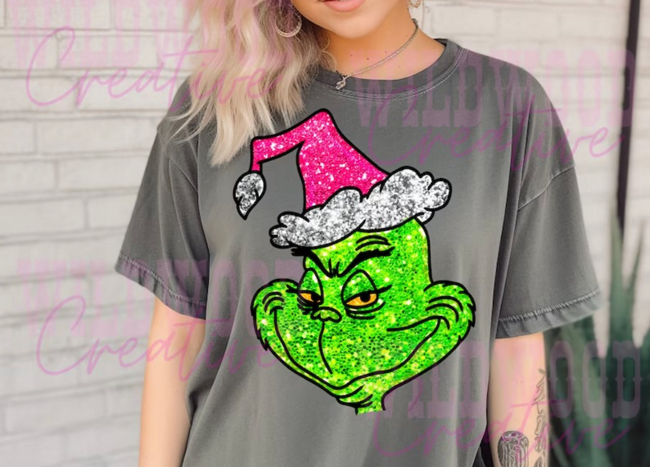 Faux glitter GRINCH