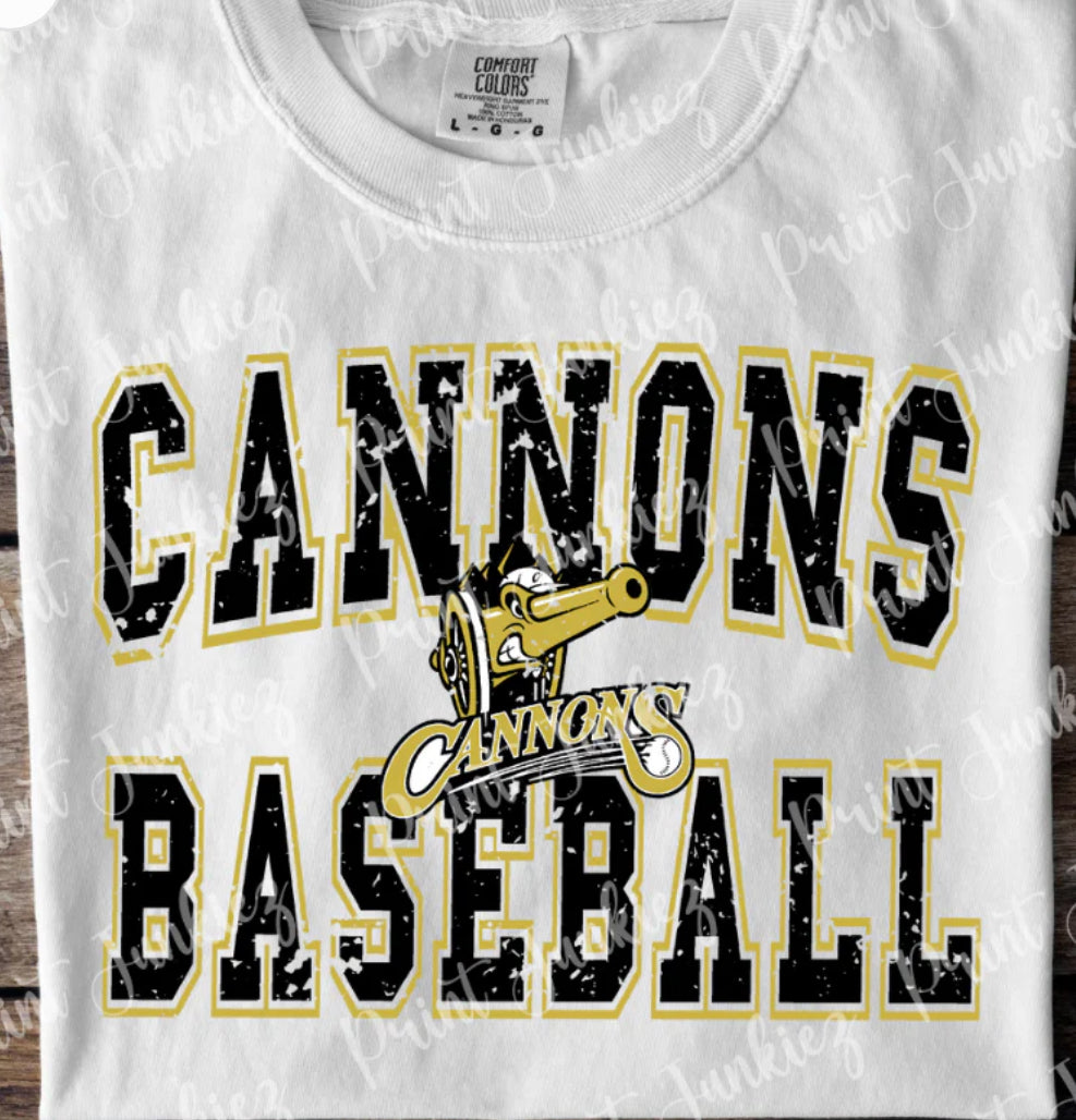 Cannons baseball distressed