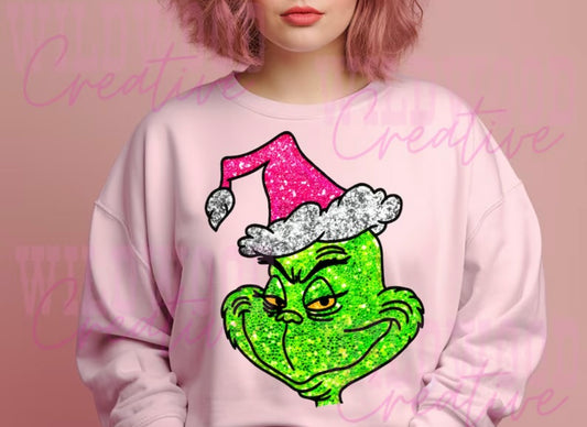 Faux glitter GRINCH