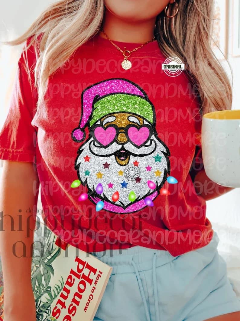 Faux glitter Santa