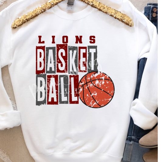 Haleyville basketball retro distressed