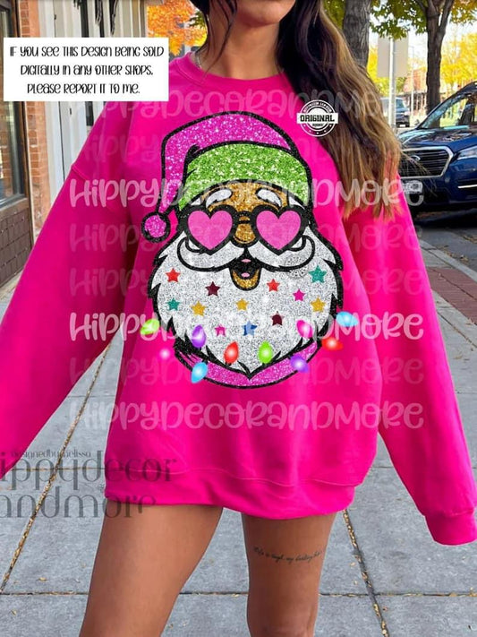 Faux glitter Santa