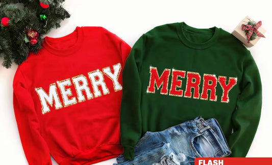 MERRY chenille patch