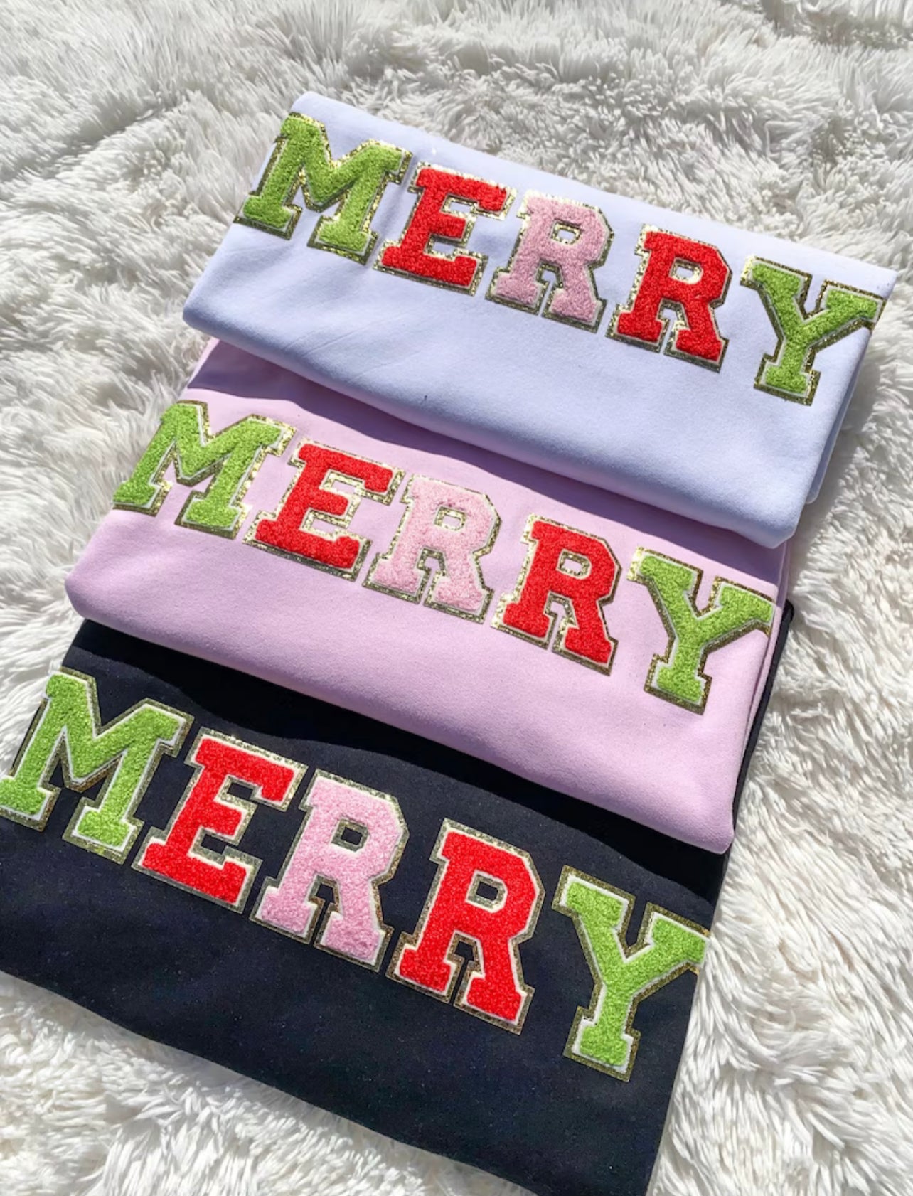 MERRY chenille patch