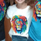 Neon lion head