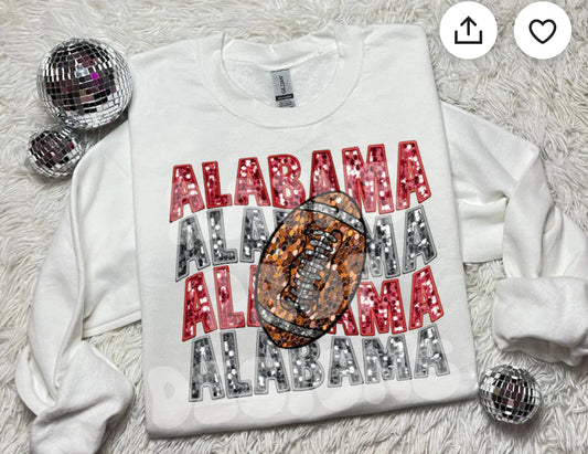 Alabama faux embroidery glitter
