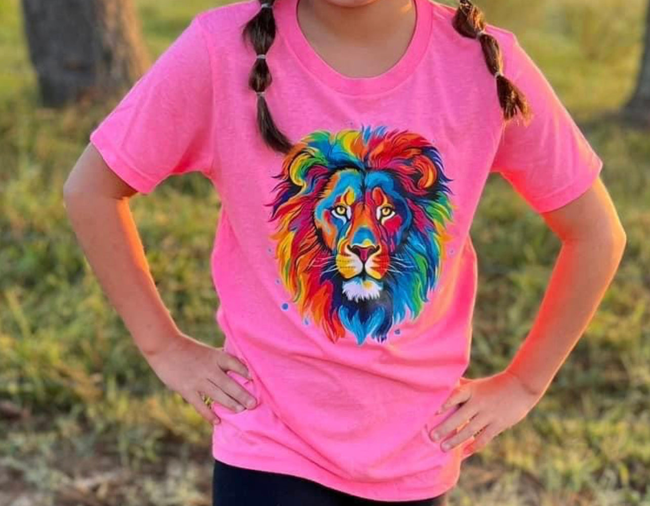 Neon lion head