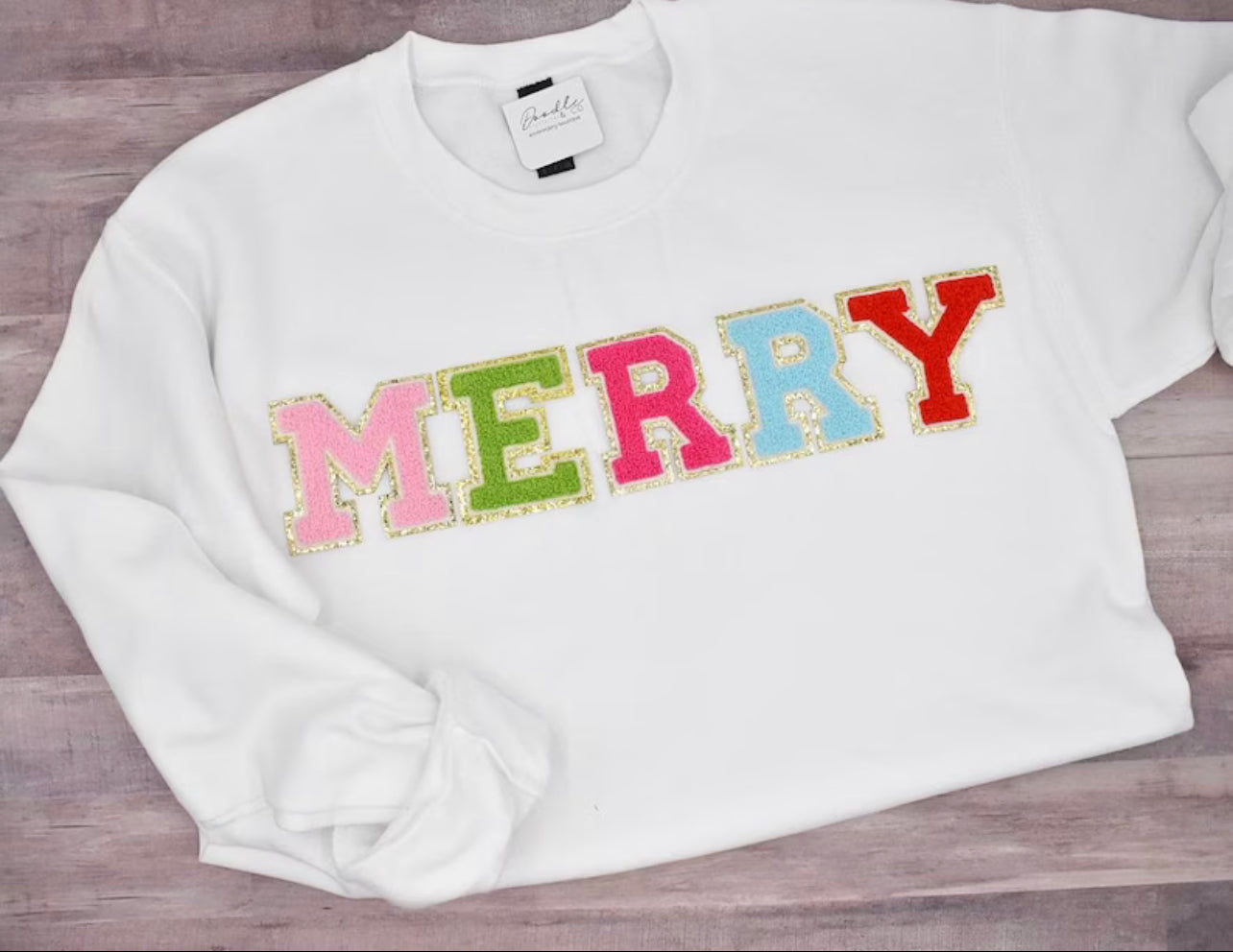 MERRY chenille patch