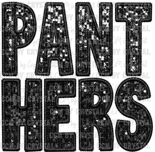 Panthers Faux Embroidery black