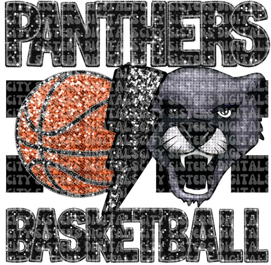Panthers basketball FAUX glitter