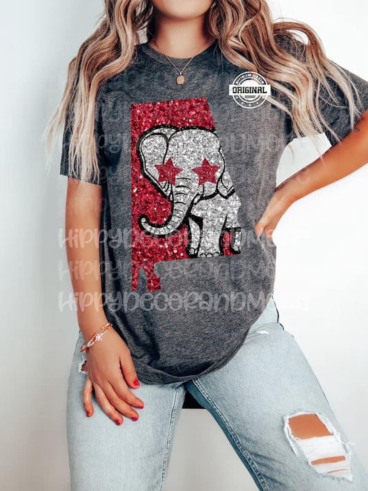 Alabama glitter elephant