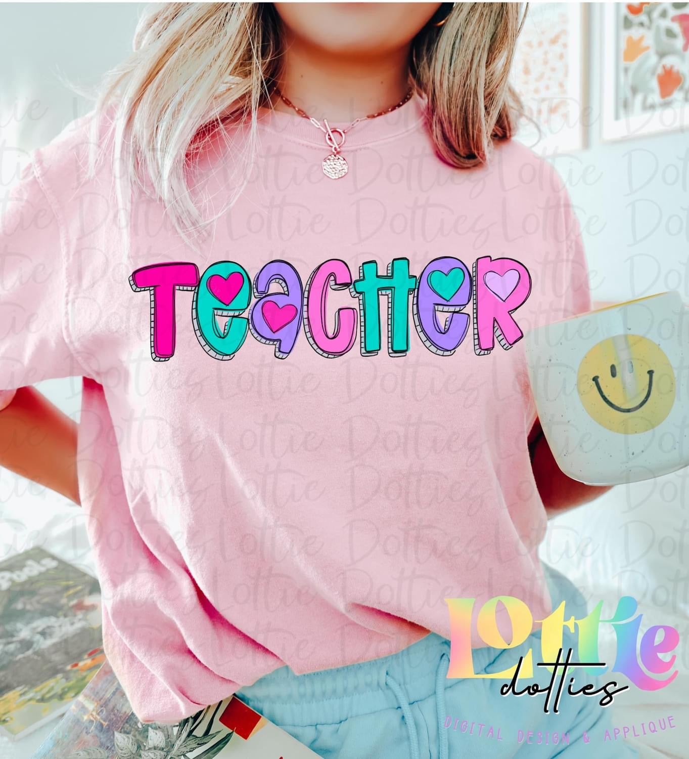 Teacher heart font