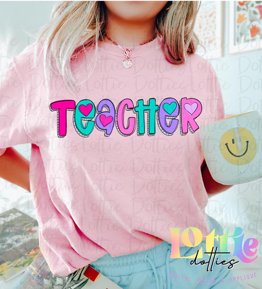 Teacher heart font