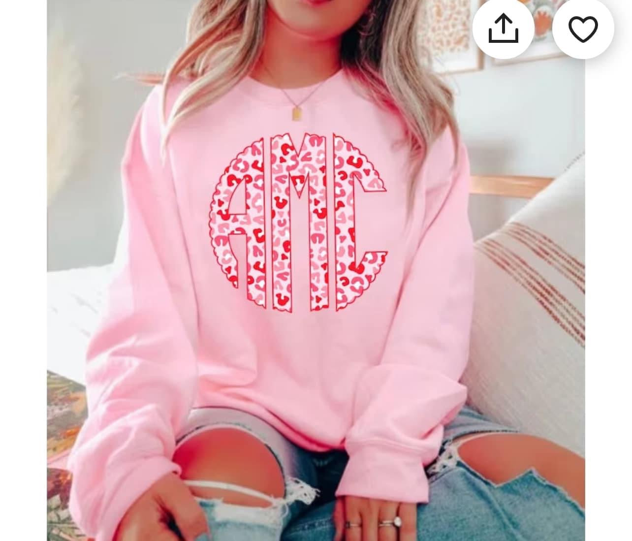 Pink/red leopard monogram