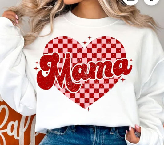 Mama checkered heart