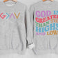 God is greater than the highs and lows