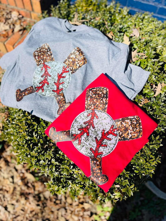 Baseball bats faux glitter