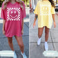 Comfort color checkered smiley