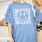 Comfort color checkered smiley