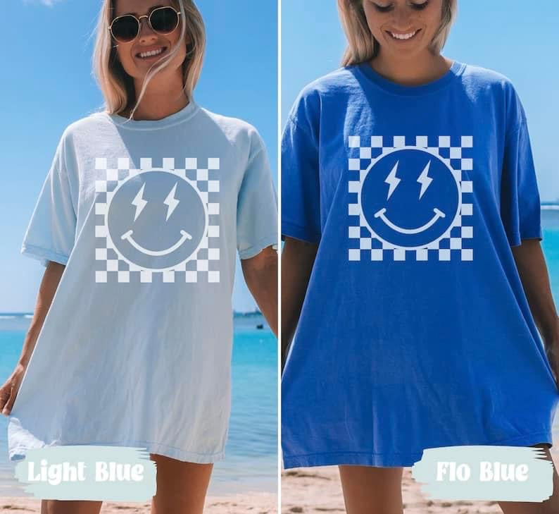 Comfort color checkered smiley