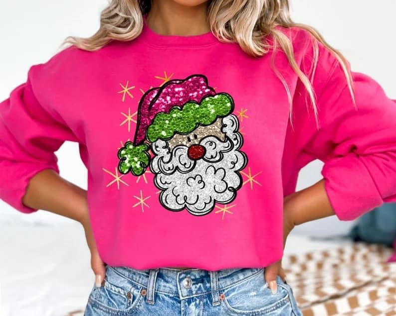 Faux glitter Santa with hat