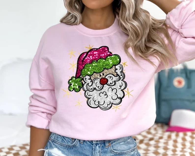 Faux glitter Santa with hat