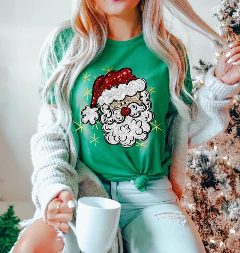 Faux glitter Santa with hat