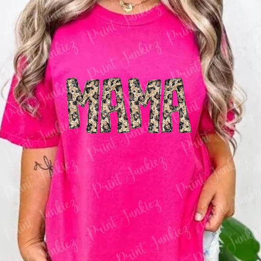 Faux glitter leopard Mama