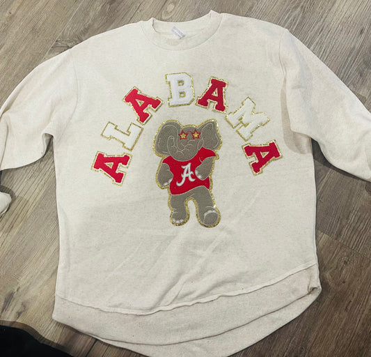 Chenille Patch Alabama Big AL Sweatshirt