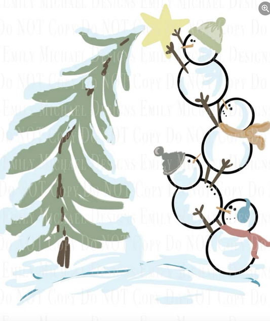 Snowmen Topping Christmas Tree