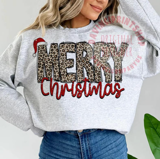 Leopard/Red Merry Christmas