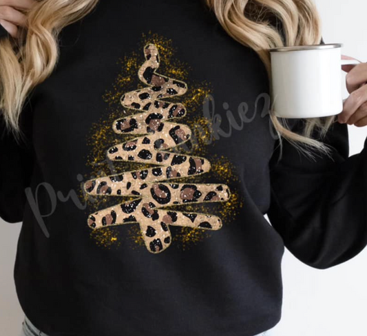 Leopard/Gold Christmas Tree