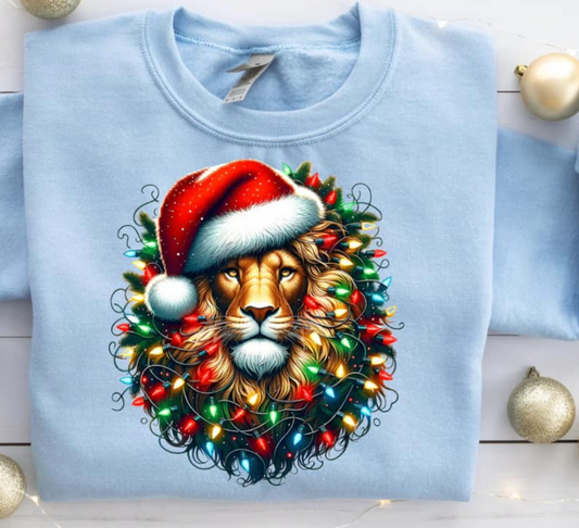 Lion with Christmas Lights