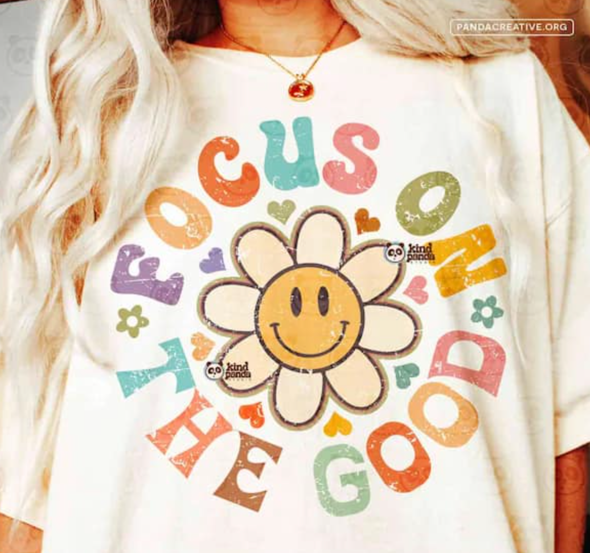 Focus on the Good Retro Smiley Flower