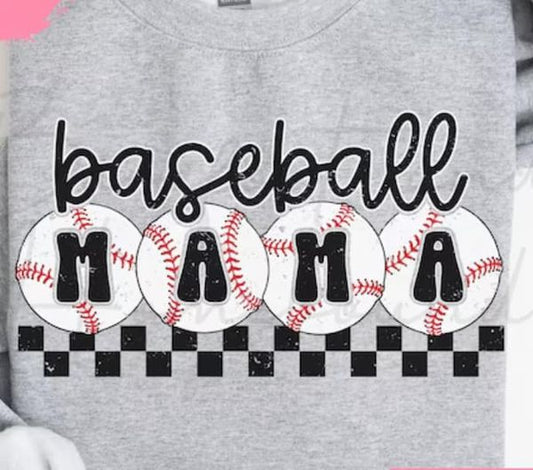 Baseball/softball mama checkered