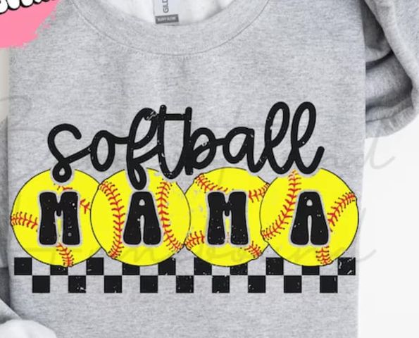 Baseball/softball mama checkered