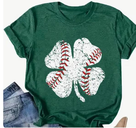 St Patricks Day baseball clover