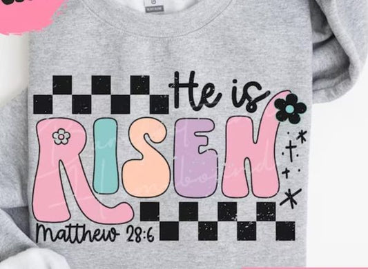 HE IS RISEN CHECKERED
