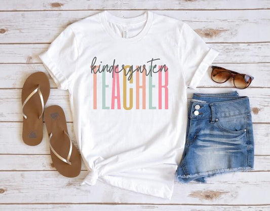 Kindergarten teacher colorful